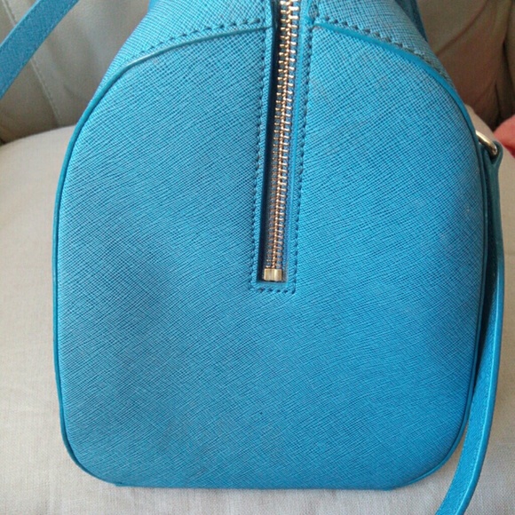DKNY saffiano leather Boston bag in blue - Picture 6 of 8